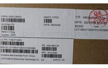 Lenovo 5CB1L30910 COVER Upper Case ASM_SLV L82WK ONGY WH