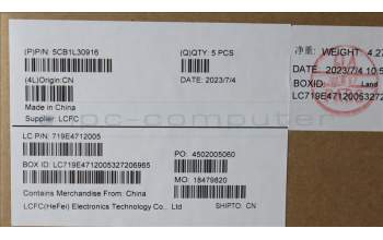 Lenovo 5CB1L30916 COVER Upper Case ASM_UKR L82WK ONGY WH