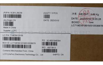 Lenovo 5CB1L39238 COVER Upper Case ASM_GER L82WR RGB WTWOL