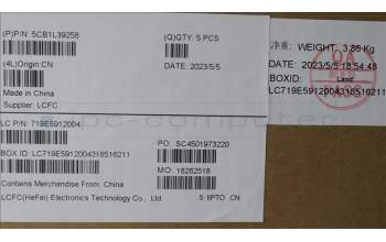 Lenovo 5CB1L39258 C-Cover with keyboard, Nordic, RGB Backlight, UK