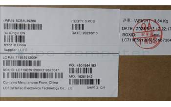 Lenovo 5CB1L39260 C-Abdeckung mit Tastatur, Portugiesisch, RGB-Hintergrundbel.