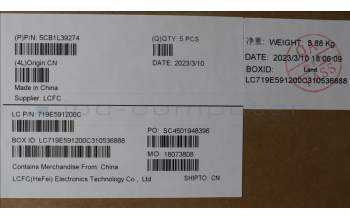 Lenovo 5CB1L39274 COVER Upper Case ASM_TUR L82WR RGB WTWOL