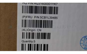 Lenovo 5CB1L39485 C-Abdeckung mit Tastatur, Englisch (GB), Sturmgrau