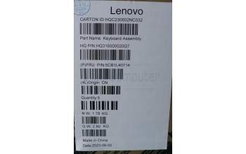 Lenovo 5CB1L40714 C-Abdeckung mit Tastatur, Ukraine, Aquamarinblau, mit Puresight Logo