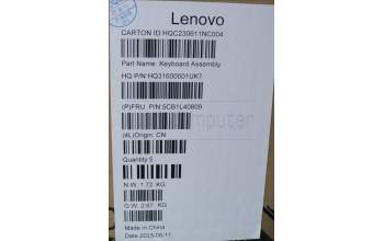Lenovo 5CB1L40809 C-Cover with keyboard,Portuguese,Storm Grey,Non_Fingerprint