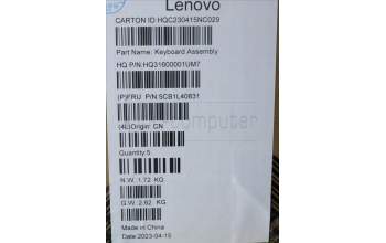 Lenovo 5CB1L40831 C-Abdeckung mit Tastatur, Slowenisch, Sturmgrau, Ohne_Fingerabdruckscanner