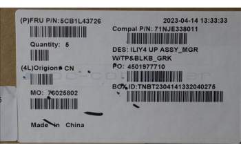 Lenovo 5CB1L43726 COVER UpperCaseASM_GRE C21JG MG BL