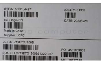 Lenovo 5CB1L44971 COVER Upper Case ASM_JPN L83AQ A/G