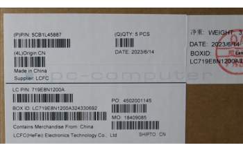 Lenovo 5CB1L45887 C-Abdeckung mit Tastatur, Italienisch, arktisgrau, Hintergrundbeleuchtung, Fingerabdruckleser