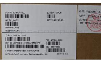 Lenovo 5CB1L45892 C-Abdeckung mit Tastatur, Portugiesisch, arktisgrau, Hintergrundbeleuchtung, Fingerabdruckleser