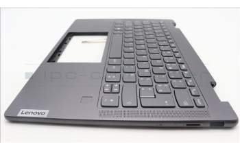 Lenovo 5CB1L48244 C-Abdeckung mit Tastatur, Französisch, sturmgrau, Fingerabdruckleser