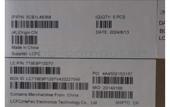 Lenovo 5CB1L48368 C-Abdeckung mit Tastatur, Skandinavien, tiefblau, Hintergrundbeleuchtung, Fingerabdruck