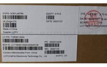 Lenovo 5CB1L49769 C-Abdeckung mit Tastatur, Schweiz, Aquamarinblau