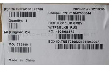 Lenovo 5CB1L49786 C-Abdeckung mit Tastatur, Russisch, Hintergrundbeleuchtung