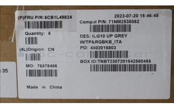 Lenovo 5CB1L49824 C-Abdeckung mit Tastatur, Italienisch, RGB-Hintergrundbel.