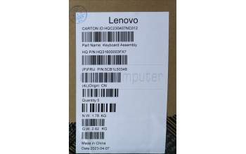 Lenovo 5CB1L50348 C-Abdeckung mit Tastatur, Slowenisch, Aquamarinblau, Ohne Puresight-Logo