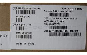 Lenovo 5CB1L50485 COVER UpCase_SPA C82XF NFP CG BL ALDF