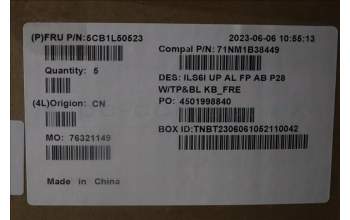 Lenovo 5CB1L50523 C-Abdeckung mit Tastatur, Französisch, tiefblau, Hintergrundbeleuchtung, Fingerabdruckleser