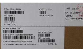 Lenovo 5CB1L53330 C-Abdeckung mit Tastatur, Hebräisch, tiefblau, Ohne_Hintergrundbeleuchtung, Ohne_Fingerabdruckscanner