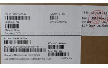 Lenovo 5CB1L54652 C-Cover with keyboard,English,Onyx Grey,White Backlight