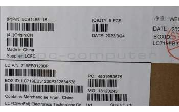 Lenovo 5CB1L55115 C-Cover with keyboard, English, Storm Grey, US