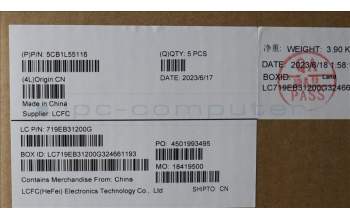 Lenovo 5CB1L55116 C-Abdeckung mit Tastatur, Englisch (US, Euro), Sturmgrau