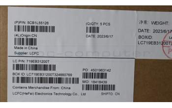 Lenovo 5CB1L55126 C-Abdeckung mit Tastatur, Italienisch, Sturmgrau