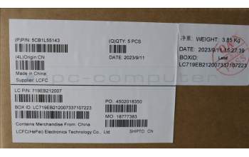 Lenovo 5CB1L55143 C-Abdeckung mit Tastatur, Belgisch, aquamarinblau, GB