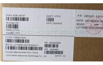 Lenovo 5CB1L55147 C-Abdeckung mit Tastatur, Englisch, Aquamarinblau