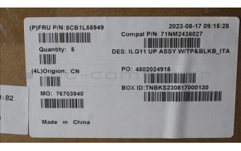 Lenovo 5CB1L55949 C-Abdeckung mit Tastatur, Italienisch, Hintergrundbeleuchtung