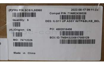 Lenovo 5CB1L55960 COVER Upper Case ASM_BEL C 82XW BL