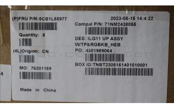 Lenovo 5CB1L55977 C-Abdeckung mit Tastatur, Hebräisch, RGB-Hintergrundbeleuchtung