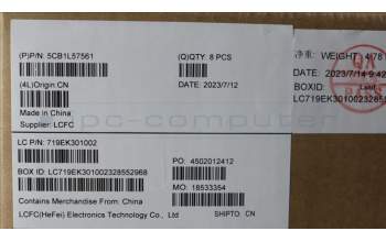 Lenovo 5CB1L57561 KT6D0_A_COVER_AL_FHD_RGB_SUB_ASSY