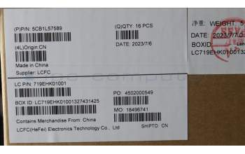 Lenovo 5CB1L57589 FRU KT4D0_A_COVER_PC_ASSY_22K_5M