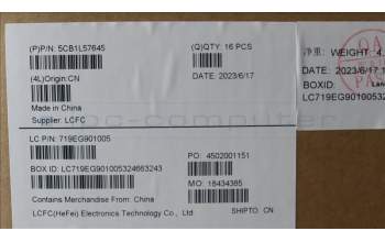 Lenovo 5CB1L57645 FRU KT4D1_A_A30_FHD_5M_ASSY