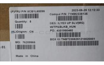 Lenovo 5CB1L60095 C-Abdeckung mit Tastatur, Ungarisch, Hintergrundbeleuchtung