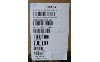 Lenovo 5CB1L64466 C-Abdeckung mit Tastatur, Tschechisch/Slowakisch, Eisengrau, ohne Fingerabdruck, GB