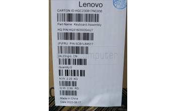 Lenovo 5CB1L64517 C-Abdeckung mit Tastatur, Slowenisch, Mineralgrau, Fingerabdruckleser