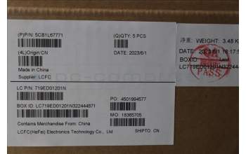 Lenovo 5CB1L67771 COVER Upper Case ASM_CZE/SLK L83A1 TEX