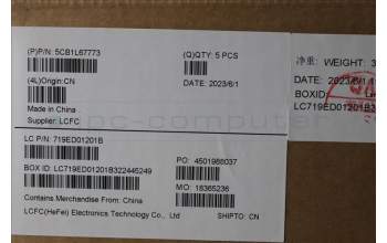 Lenovo 5CB1L67773 COVER Upper Case ASM_ENG L83A1 TEX