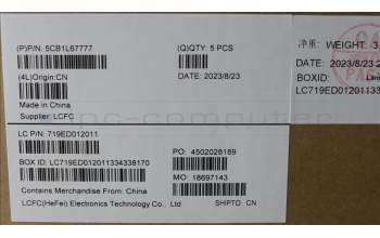 Lenovo 5CB1L67777 COVER Upper Case ASM_GRE L83A1 TEX