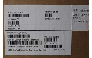 Lenovo 5CB1L67922 C-Abdeckung mit Tastatur, Tschechisch/Slowakisch, GB