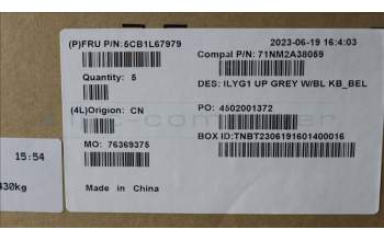 Lenovo 5CB1L67979 C-Abdeckung mit Tastatur, Belgisch, Weiße Hintergrundbel., GB