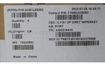 Lenovo 5CB1L68003 C-Abdeckung mit Tastatur, Portugiesisch, RGB-Hintergrundbel.