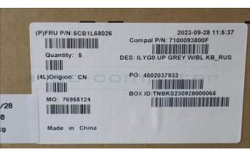 Lenovo 5CB1L68026 C-Abdeckung mit Tastatur, Russisch, Weiße Hintergrundbeleuchtung