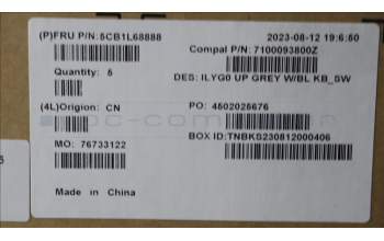 Lenovo 5CB1L68888 C-Abdeckung mit Tastatur, Schweiz, Weiße Hintergrundbeleuchtung