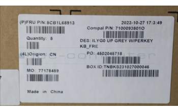 Lenovo 5CB1L68913 C-Abdeckung mit Tastatur, Französisch, RGB-Hintergrundbeleuchtung