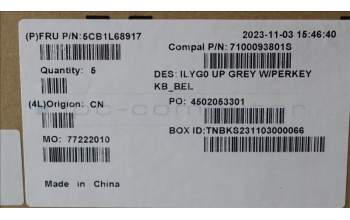 Lenovo 5CB1L68917 C-Abdeckung mit Tastatur, Belgisch, RGB-Hintergrundbel., GB