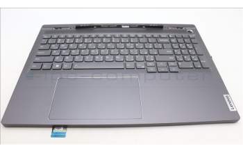 Lenovo 5CB1L68932 C-Abdeckung mit Tastatur, Arabisch, sturmgrau, Hintergrundbeleuchtung, Fingerabdruck, US