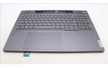 Lenovo 5CB1L68962 C-Abdeckung mit Tastatur, Ukraine, Sturmgrau, Hintergrundbeleuchtung, Fingerabdruck